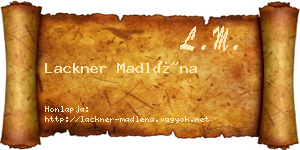 Lackner Madléna névjegykártya